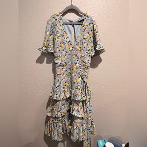 LULUS blue floral dress size XS worn once